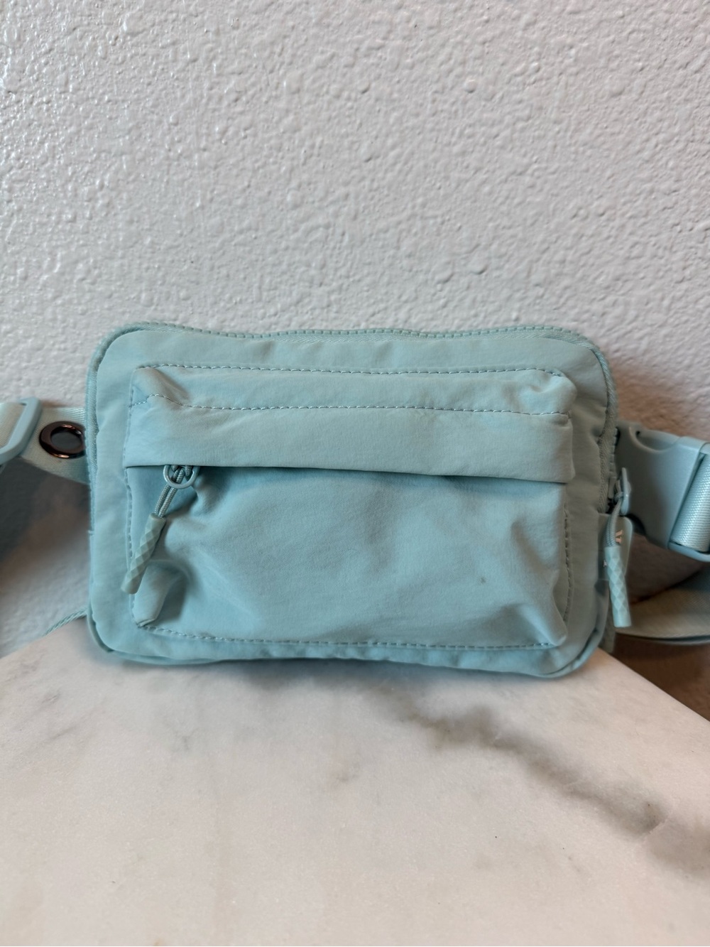 Iris & Rainbow Light Blue Crossbody Belt Bag Size Inclusive Strap